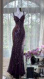 Mermaid Purple Luxury Gorgeous Beading Fashion Elegant Long Prom dresses Formal Evening Party Gown Vestidos De Dia HZ0311