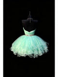 Cute Ball Gown Sweetheart Light Sky Blue Tulle Short Hoco Outfits Middle School Homecoming Dresses Cocktail Gown HZ0311
