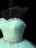 Cute Ball Gown Sweetheart Light Sky Blue Tulle Short Hoco Outfits Middle School Homecoming Dresses Cocktail Gown HZ0311