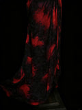 Modest Mermaid Sweetheart Black Red Floral Chiffon Beaded Senior 80s Prom Dresses High School Long Formal Dress HZ0311