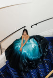 Blue Vintage Fashion Long Prom Dresses Ball Gown Evening Dress For Women HZ0311