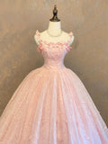 New 2026 Ball Gown Quinceanera Dresses Ruffles Pink Lace Party Cute Sweet 16 Birthday Outfits Dress HZ0311