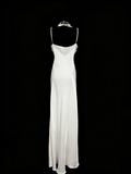 Vintage Fashion Night Aesthetic Mermaid Spaghetti Straps 80s 70s 90s White College Formal Outfit Long Prom Graduation Dresses HZ0311