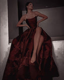 Classy Ball Gown Strapless Burgundy Prom Dresses Inspo For Teens Formal Dress Party Outfits Prom Gowns HZ0311