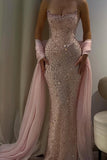 Charming Strapless Sleeveless Long Mermaid Prom Dress With Beading Party Dress For Women HZ0311