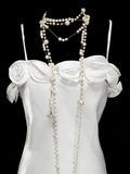 Vintage Fashion Night Aesthetic Mermaid Spaghetti Straps 80s 70s 90s White College Formal Outfit Long Prom Graduation Dresses HZ0311
