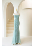 Fairtale Mermaid Sweetheart Sequin Long Prom Dresses Impress 19th Birthday Outfits Prom Gown HZ0311