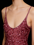 Vintage Fashion Night Aesthetic Mermaid Spaghetti Straps 80s 70s 90s Sequins College Formal Outfit Long Prom Graduation Dresses HZ0311