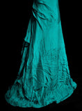 Modest A line V Neck Green With Beaded Bodice College Formal Outfit Long Prom Graduation Dresses For Teens HZ0311
