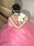 Sparkly Ball Gown Strapless Pink Sequin Long Quinceanera Dress Birthday Luxury Sweet 15 16 Birthday Outfits HZ0311