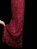 Vintage Fashion Night Aesthetic Mermaid Spaghetti Straps 80s 70s 90s Sequins College Formal Outfit Long Prom Graduation Dresses HZ0311