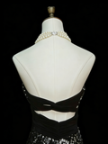 Classy A Line Strapless Sequins Long Senior Prom dresses High School Formal Dresses HZ0311