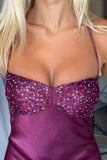 Elegant Mermaid Spaghetti Straps Burgundy Deep Red Satin Long Prom Dresses Formal Party Gowns Vestidos De Dia HZ0311