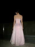 Vintage A-line Light Pink Strapless Prom Dress With Embroidery Evening Outfits Formal Dress HZ0311
