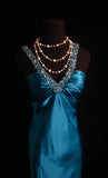 Retro Mermaid Halter Teal Blue Satin 2000s Long Prom Dresses Inspo 18th Birthday Outfits Formal Dress HZ0311