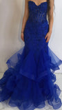 Sparkly Sweetheart Tiered Mermaid Prom Dress Party Gowns Evening Dress Special Formal Dresses HZ0311