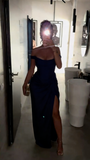Sexy Mermaid Off The Shoulder Gold Sequin With Split Beaded Prom Dresses Long Evening Formal Gown Wedding Party Gowns HZ0311