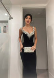 Elegant Mermaid Sweetheart Black Bodycon Evening Women Party Long Formal Prom Dress 16 Birthday Gown Ladies Dresses HZ0311