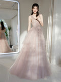 Cute Ball Gown Deep V Neck Pink Sequin Long Prom Dresses Impress 19th Birthday Outfits Prom Gown HZ0311