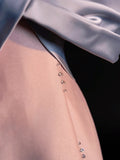 Classy A line One Shoulder Pink Satin With Bow-knot College Formal Outfit Long Prom Graduation Dresses HZ0311