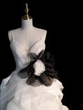 Beautiful Ball Gown Spaghetti Strap White Tulle Long Prom Dresses Inspiration Evening Gowns Formal Dress HZ0311