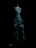 Whimsical High Low Dark Green With Beaded Bodice Long Prom Dresses Night Formal Dress HZ0311
