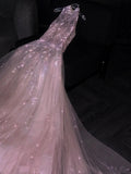 Fairytale A Line Pink Tulle Long Formal Evening Dress Formal 18th Birthday Gowns Prom Dresses HZ0311