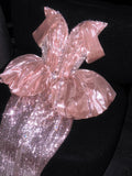 Princess Mermaid Strapless Pink Sequined Long Formal Evening Dress Formal 18th Birthday Gowns Prom Dresses HZ0311