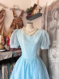 Retro 1950s A Line Blue With Short Sleeves Long Formal Evening Dress Formal 18th Birthday Gowns Prom Dresses HZ0311