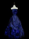Charming Ball Gown Strapless Sweet 16 Dresses Quinceanera Dress 3D Flowers Long 15 Vestidos De Fiesta HZ0311