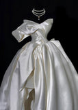 Classic Wedding Dresses Ball Gown Sweetheart Satin High Low Brides Dress Fitted Bridal Gowns HZ0311