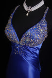 Retro Mermaid Spaghetti Straps Royal Blue Satin 2000s Long Prom Dresses Inspo 18th Birthday Outfits Formal Dress HZ0311