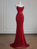 Sparkly Mermaid Sweetheart Red Sequined Formal Evening Dress Gowns Long Prom Dresses HZ0311