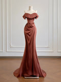 Glamorous Mermaid Off The Shoulder With Short Sleeves Prom Dresses Long Evening Formal Gown BirthdayParty Gowns HZ0311