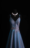 Retro A Line Spaghetti Straps Navy Blue Sequin 1950s Long Prom Dresses Inspo 18th Birthday Outfits Formal Dress HZ0311