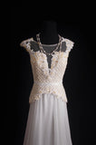 Retro A Line Scoop White Chiffon Long Prom Dresses Inspo 18th Birthday Outfits Formal Dress HZ0311