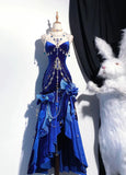 Elegant Mermaid Spaghetti Straps Royal Blue Velvet Long Prom Dresses Formal Dress Party Outfits Prom Gown HZ0311