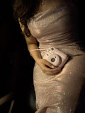Simple Mermaid Spaghetti Strap Pink Sequined With Pleated Long Prom Dresses Formal Dress Party 20th Birthday Outfits HZ0311