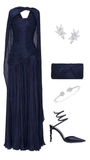 Elegant A line V Neck Navy Blue Tulle With Cape Long Formal Fancy Evening Dress Dinner Outfits Classy Party Gowns HZ0311