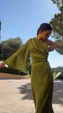 Simple Sheath One Shoulder Olive Green Long Prom Dresses Inspiration Evening Gowns Formal Party Prom Dress HZ0311