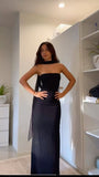 Pretty Mermaid Strapless Navy Blue With Scarf Long Prom Dresses Formal Dress 18th Birthday Outfits Party Gowns HZ0311