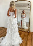 Off The Shoulder Layered Navy Blue Lace Long Prom Dress with Split Vestidos De Dia HZ0311