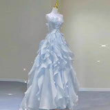 Pink princess evening dress, fairy party dress, girl¡¯s birthday flower dress Formal Evening Gowns HZ0311