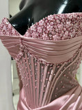 Modest Mermaid Sweetheart Pink Split Prom Dresses Inspo For Teens Formal Dress Party Outfits Prom Gowns HZ0311