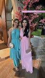 Simple A Line V Neck Pink Chiffon Prom Dresses Senior Evening Dress Party Gowns HZ0311