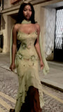 Sexy Prom Dresses Impress High Low Spaghetti Straps Sage Green Chiffon With Beads Semi Formal Graduation Party Dress For Teens High Schools HZ0311
