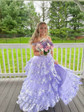 Pretty Off The Shoulder Pink Lace Slit Long Formal Prom Dresses Evening Dress Formal Party Gowns HZ0311