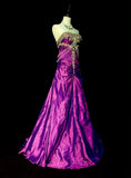 Vintage Mermaid Strapless Grape With Gold Beaded 90s 2000s Senior Prom Dresses High School Long Formal Dress HZ0311