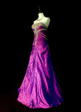 Vintage Mermaid Strapless Grape With Gold Beaded 90s 2000s Senior Prom Dresses High School Long Formal Dress HZ0311