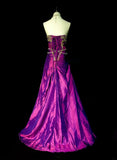 Vintage Mermaid Strapless Grape With Gold Beaded 90s 2000s Senior Prom Dresses High School Long Formal Dress HZ0311